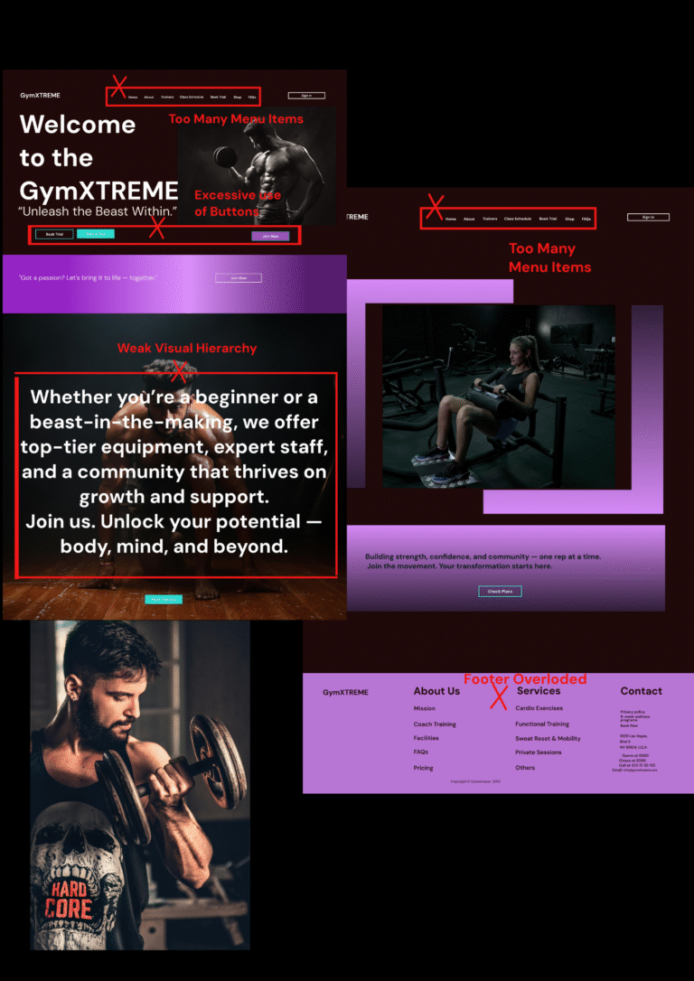 Issues showed in webpage 1