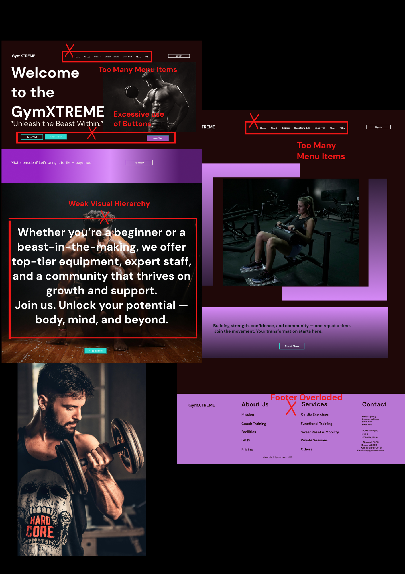 Issues showed in webpage 1