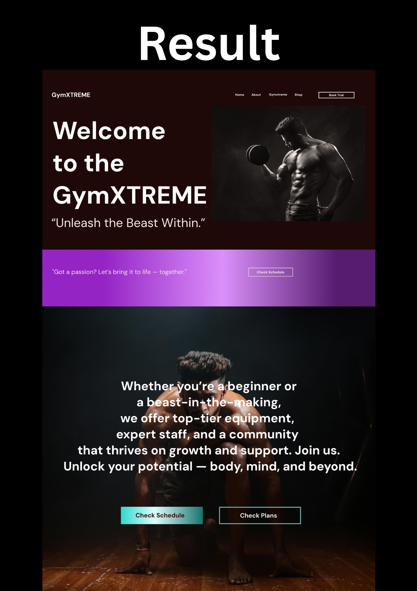 Expected Results webpage 1