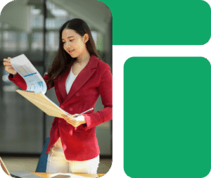 A woman checking terms and conditions of affiliate program