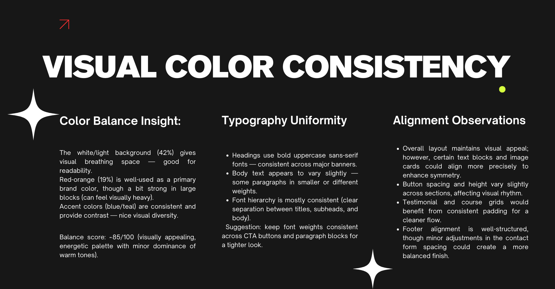 Visual color consistency